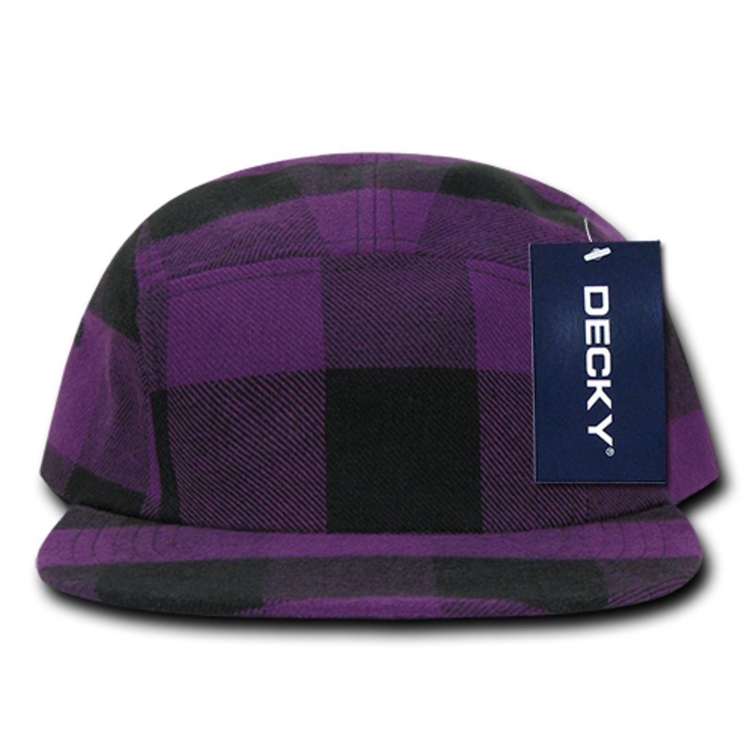 Decky 984 Buffalo Plaid Racer Racing Hats Jockey Biker Camper 5 Panel Caps