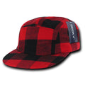 Decky 984 Buffalo Plaid Racer Racing Hats Jockey Biker Camper 5 Panel Caps