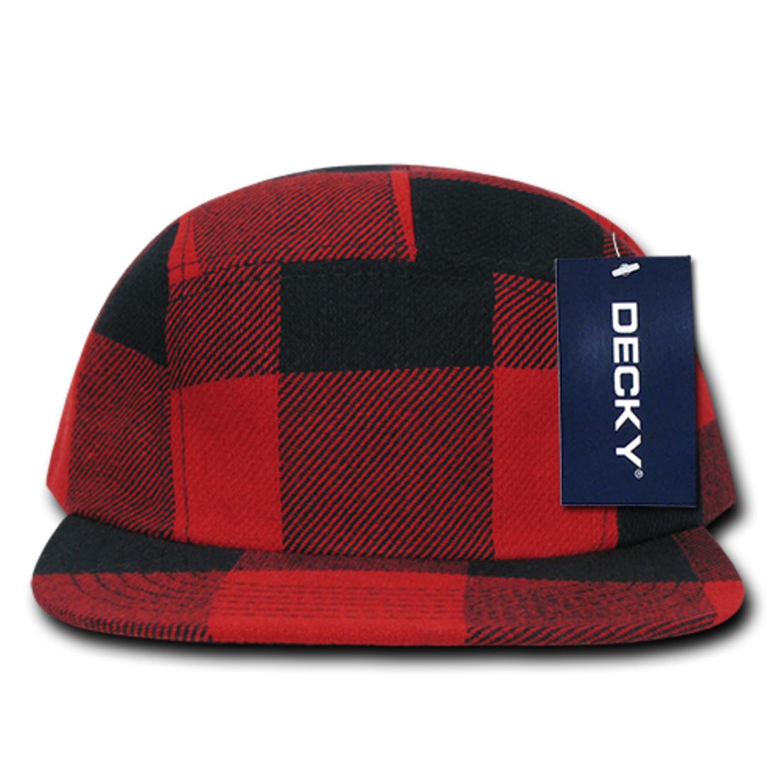 Decky 984 Buffalo Plaid Racer Racing Hats Jockey Biker Camper 5 Panel Caps