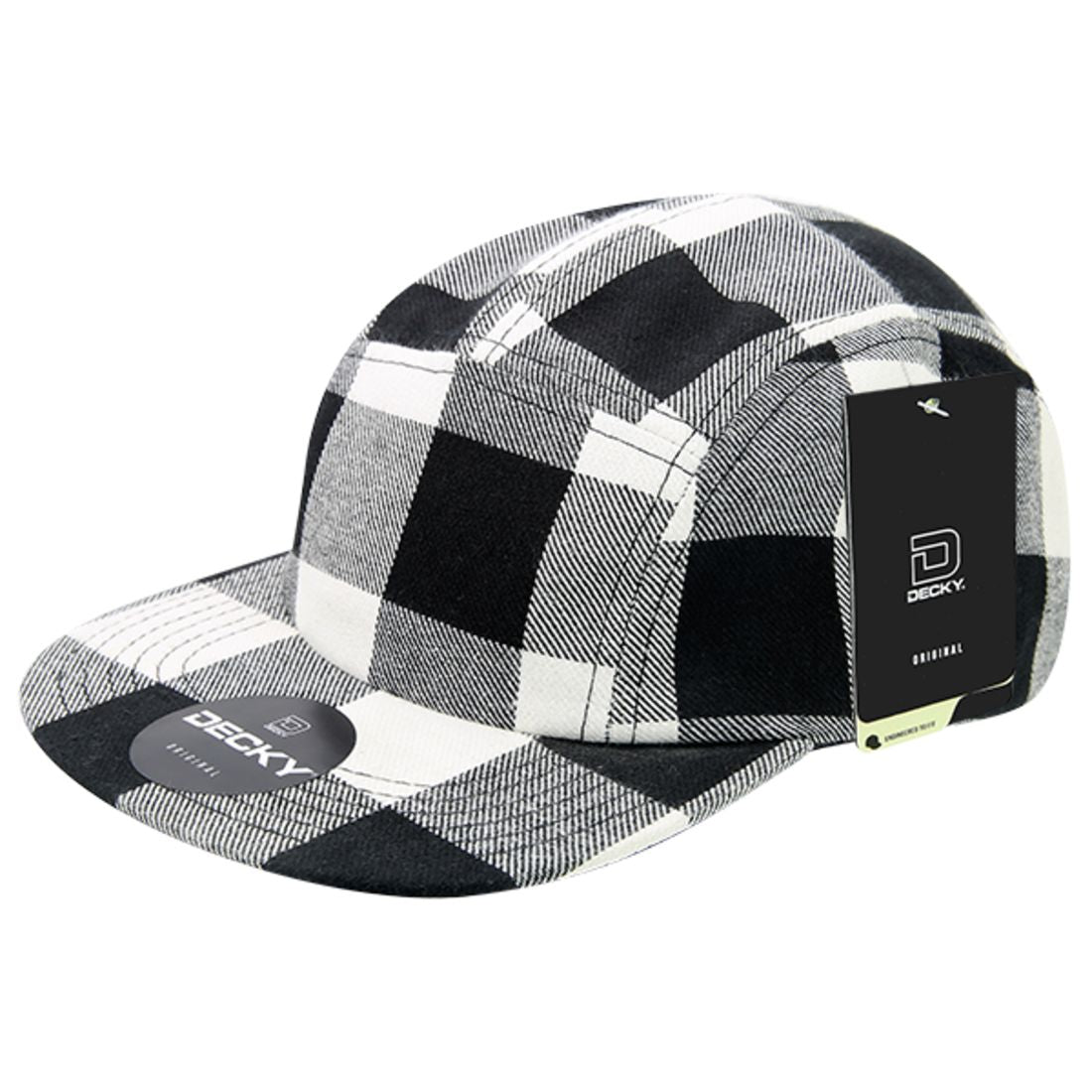Decky 984 Buffalo Plaid Racer Racing Hats Jockey Biker Camper 5 Panel Caps
