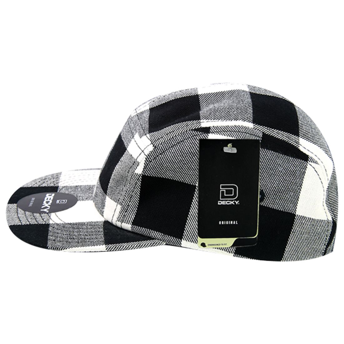 Decky 984 Buffalo Plaid Racer Racing Hats Jockey Biker Camper 5 Panel Caps