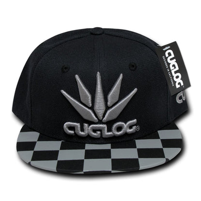 Cuglog C29 Checker High Crown Snapback Hats 6 Panel Flat Bills Caps Men Women