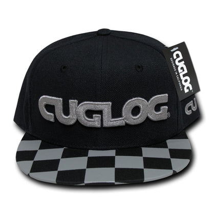 Cuglog C29 Checker High Crown Snapback Hats 6 Panel Flat Bills Caps Men Women
