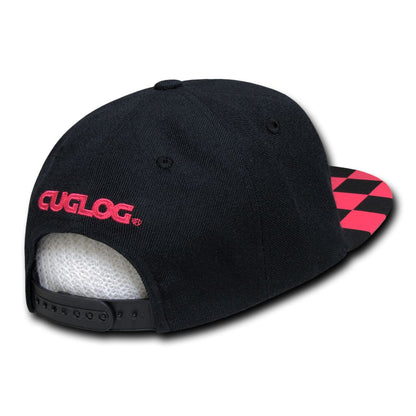 Cuglog C29 Checker High Crown Snapback Hats 6 Panel Flat Bills Caps Men Women