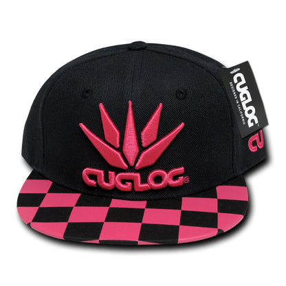 Cuglog C29 Checker High Crown Snapback Hats 6 Panel Flat Bills Caps Men Women