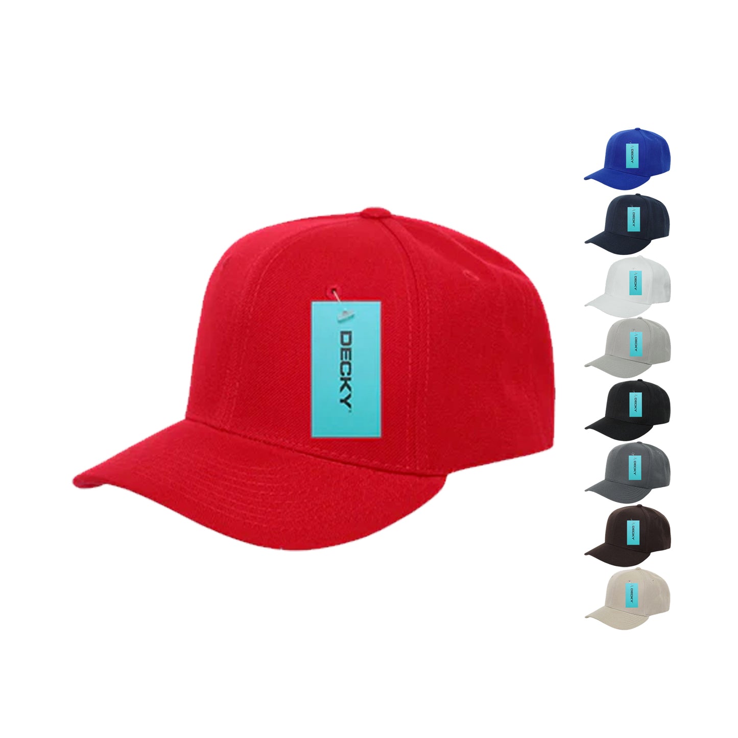 Decky 306 Pro Baseball Curved Bill Hats Mid Profile 6 Panel Snapback Caps