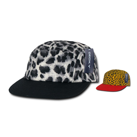 Decky 986 5 Panel Animal Print Racer Racing Hats Jockey Camper Biker Caps - Star Hats & Embroidery