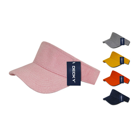 Decky 996 Blank Terry Cloth Visors Snug Fit Sports Golf Sun Caps Summer - Star Hats & Embroidery
