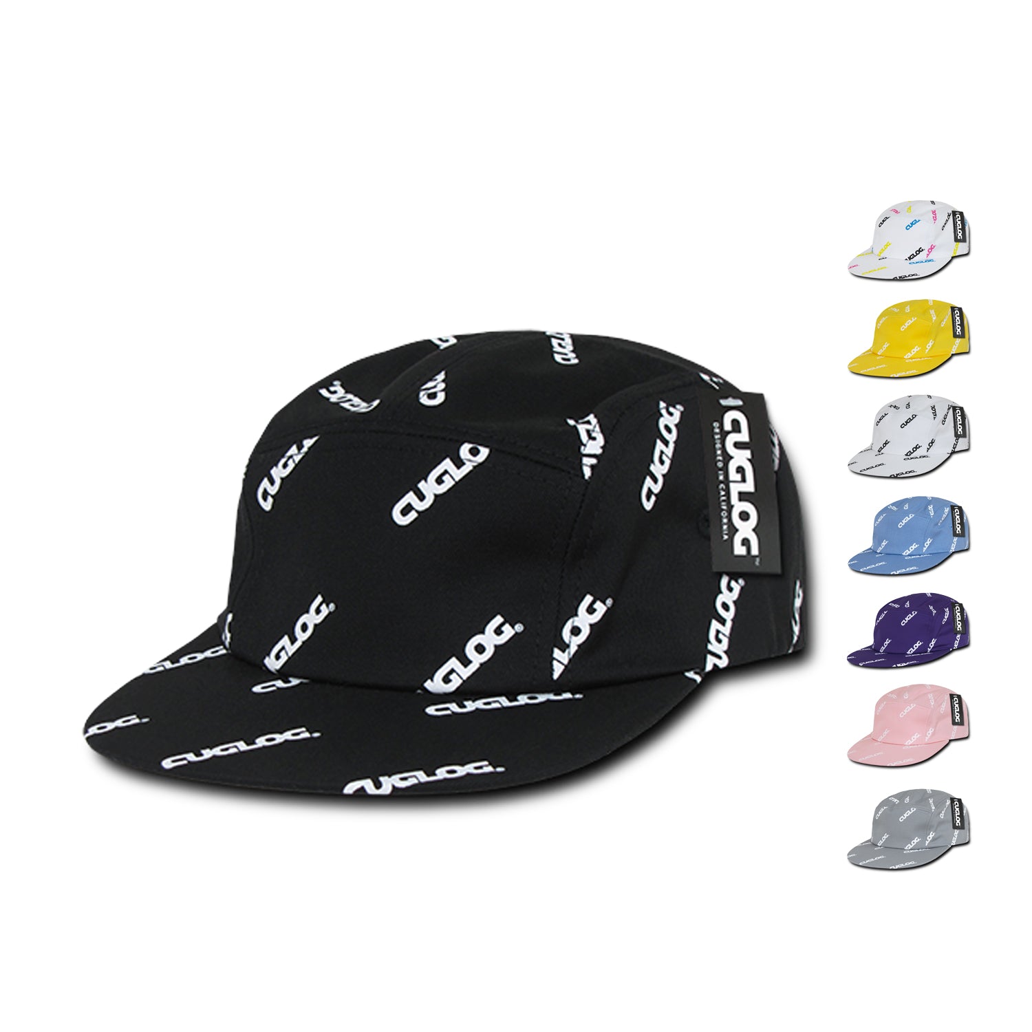 Cuglog C10 Logo Printed Racer Racing Jockey Biker Hats 5 Panel Caps Men Wome