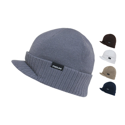 Cuglog K010 Ribbd Cuffed Knit Beanies Hats Winter Ski Hybricap GI Visor Caps