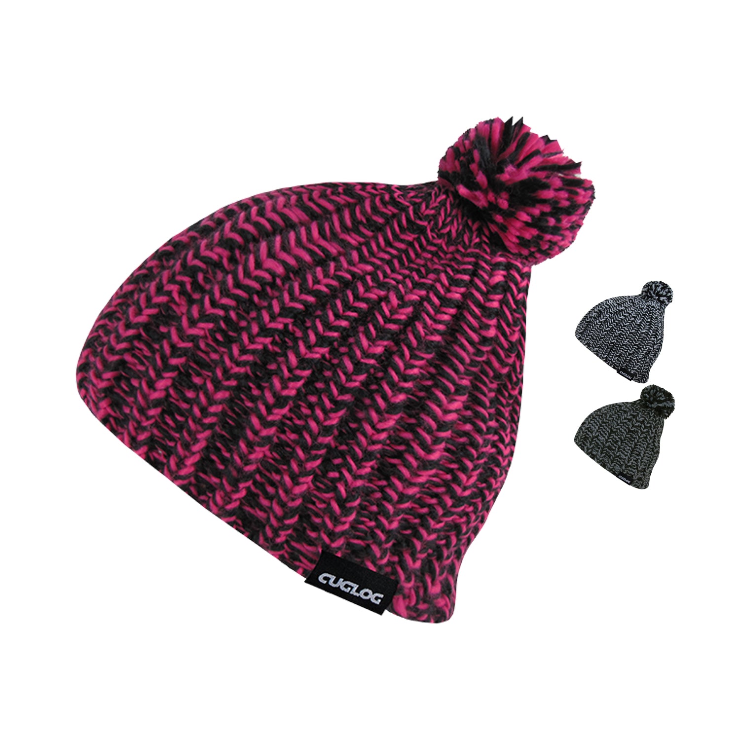 Cuglog K021 Hewitts Knit Pom Pom Beanies Hats Winter Ski Caps Women Men