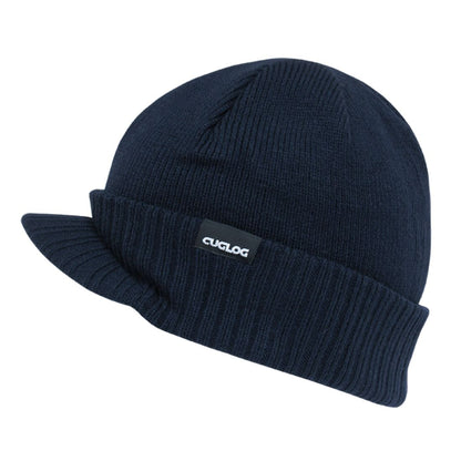Cuglog K010 Ribbd Cuffed Knit Beanies Hats Winter Ski Hybricap GI Visor Caps