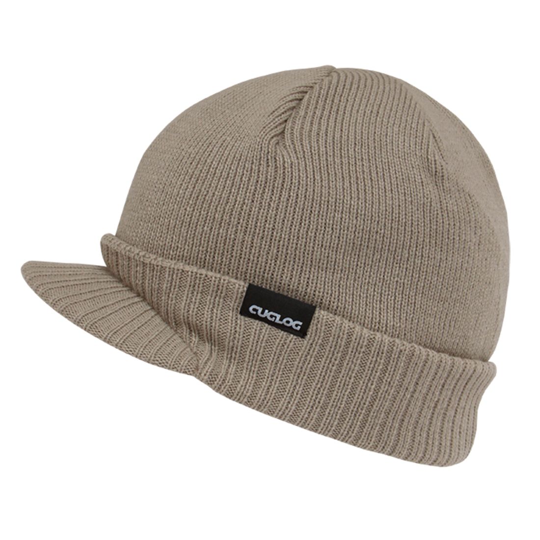 Cuglog K010 Ribbd Cuffed Knit Beanies Hats Winter Ski Hybricap GI Visor Caps