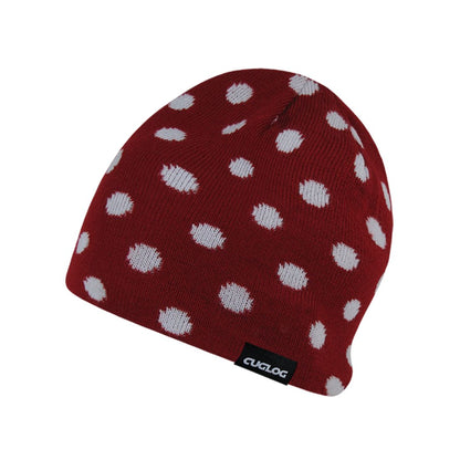 Cuglog K035 Thor Polka Dot Knit Beanies Hats Lined Winter Ski Caps Men Women