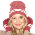 Empire Cove Winter Set Knit Striped Beanie and Touch Screen Gloves Gift Set