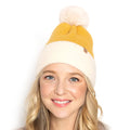 Empire Cove Winter Ribbed Knit Beanie with Faux Fur Pom Pom Hats Gifts for Her
