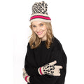 Empire Cove Winter Set Knit Leopard Striped Beanie and Touch Screen Gloves Gift Set