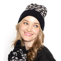 Empire Cove Winter Set Knit Ribbed Leopard Cuff Beanie and Touch Screen Gloves Gift Set