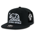 Whang W1 3D Cali California Republic Bear Snapback Hats 6 Panel Flat Bill Caps