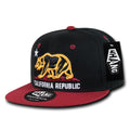 Whang W1 3D Cali California Republic Bear Snapback Hats 6 Panel Flat Bill Caps