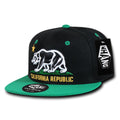 Whang W1 3D Cali California Republic Bear Snapback Hats 6 Panel Flat Bill Caps