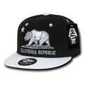 Whang W1 3D Cali California Republic Bear Snapback Hats 6 Panel Flat Bill Caps