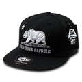 Whang W1 3D Cali California Republic Bear Snapback Hats 6 Panel Flat Bill Caps