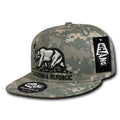 Whang W1 3D Cali California Republic Bear Snapback Hats 6 Panel Flat Bill Caps