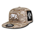 Whang W1 3D Cali California Republic Bear Snapback Hats 6 Panel Flat Bill Caps