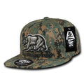 Whang W1 3D Cali California Republic Bear Snapback Hats 6 Panel Flat Bill Caps