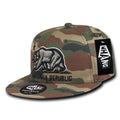 Whang W1 3D Cali California Republic Bear Snapback Hats 6 Panel Flat Bill Caps