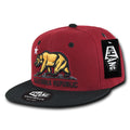 Whang W1 3D Cali California Republic Bear Snapback Hats 6 Panel Flat Bill Caps