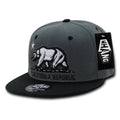 Whang W1 3D Cali California Republic Bear Snapback Hats 6 Panel Flat Bill Caps