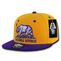 Whang W1 3D Cali California Republic Bear Snapback Hats 6 Panel Flat Bill Caps