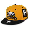 Whang W1 3D Cali California Republic Bear Snapback Hats 6 Panel Flat Bill Caps