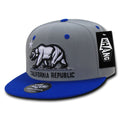 Whang W1 3D Cali California Republic Bear Snapback Hats 6 Panel Flat Bill Caps