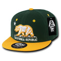 Whang W1 3D Cali California Republic Bear Snapback Hats 6 Panel Flat Bill Caps