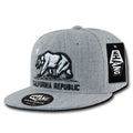 Whang W1 3D Cali California Republic Bear Snapback Hats 6 Panel Flat Bill Caps