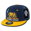 Whang W1 3D Cali California Republic Bear Snapback Hats 6 Panel Flat Bill Caps