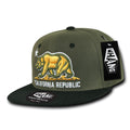 Whang W1 3D Cali California Republic Bear Snapback Hats 6 Panel Flat Bill Caps