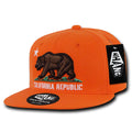 Whang W1 3D Cali California Republic Bear Snapback Hats 6 Panel Flat Bill Caps