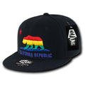 Whang W1 3D Cali California Republic Bear Snapback Hats 6 Panel Flat Bill Caps