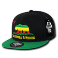 Whang W1 3D Cali California Republic Bear Snapback Hats 6 Panel Flat Bill Caps