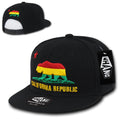 Whang W1 3D Cali California Republic Bear Snapback Hats 6 Panel Flat Bill Caps