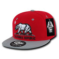 Whang W1 3D Cali California Republic Bear Snapback Hats 6 Panel Flat Bill Caps