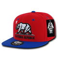 Whang W1 3D Cali California Republic Bear Snapback Hats 6 Panel Flat Bill Caps