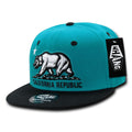 Whang W1 3D Cali California Republic Bear Snapback Hats 6 Panel Flat Bill Caps