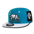 Whang W1 3D Cali California Republic Bear Snapback Hats 6 Panel Flat Bill Caps