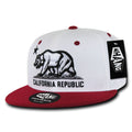 Whang W1 3D Cali California Republic Bear Snapback Hats 6 Panel Flat Bill Caps