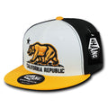 Whang W1 3D Cali California Republic Bear Snapback Hats 6 Panel Flat Bill Caps